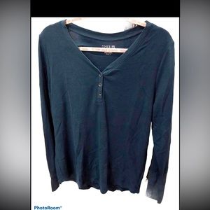 Timeless Navy Long-Sleeve Henley Top - Women